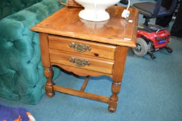 Solid Wood Coffee Table with Two Drawers