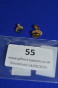 Two Single 9ct Gold Ear Studs ~1.3g total