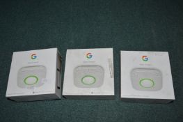 *3x Google Nest Protect Smoke and Carbon Monoxide Alarms