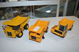3x Tipper Trucks Diecast Models by Joal, etc.