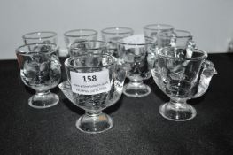 Set of 10 Glass Chicken Egg Cups