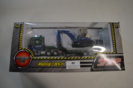 KDW Low Loader with Excavator Diecast Truck