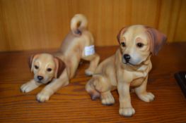 Pair of Pottery Labradors