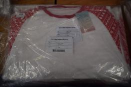 *5x Men’s Red & White Christmas Pyjama Sets Size: S