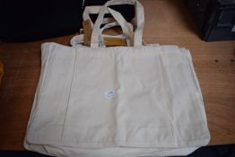 *6x Cream Heavy Duty Organic Cotton Shopper Bags