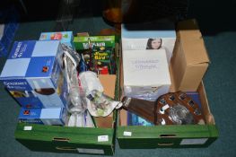 2x Boxes of Household Goods, Glassware, Toys, and Games, etc.