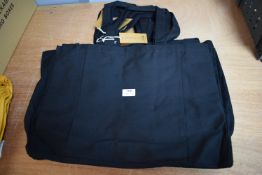*6x Black Heavy Duty Organic Cotton Shopper Bags