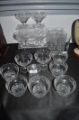 Cut Glass Dessert Bowls and Drinking Glasses, etc.