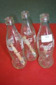 3x Coca-Cola Puzzle Bottles