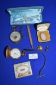 Small Collectibles Including Wedgwood Brooch, Pocket Watch (AF), etc.