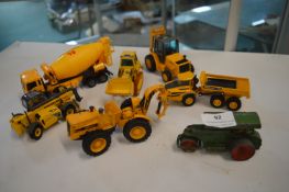 Assorted Diecast Plant Machinery Including Vintage Dinky Roller