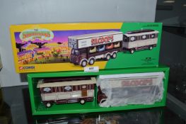 Corgi Classics Showman’s Range Silcock’s Circus Leyland Dodgem Truck and Caravan Set