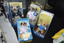 4x Meerkat Soft Toys