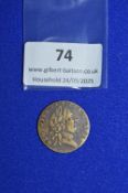 George III Hull Token for Barons Watch & Clock Repairs, Waterwork Street, Hull