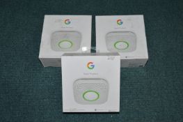 *3x Google Nest Protect Smoke and Carbon Monoxide Alarms