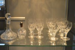 Cut Glass Lead Crystal Glasses, and a Baby Decanter