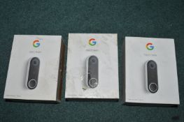 *3x Google Nest Hello Video Doorbells