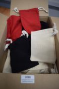 *Quantity of Black, Red, and Beige Drawstring Bags ~6”x4”