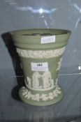 Wedgwood Green & White Jasper Ware Flower Vase (AF)