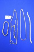 Assorted Silver Neck Chains and Bracelets, etc. (some require small repairs)