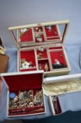 Jewellery Boxes Containing Costume Jewellery