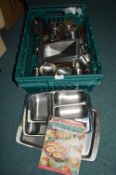 Vintage Stainless Steel Serving Dishes, etc.