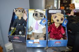 3x Meerkat Soft Toys