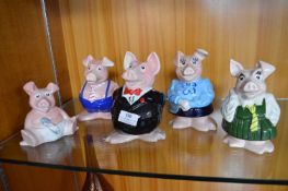 Set of 5 Wade Nat West Piggybanks