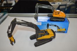 2x Volvo Diecast Excavators (one boxed)