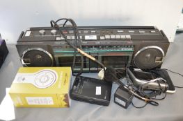 Tatong Portable Radio Cassette, Headphones, and Small Electricals