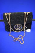 Black Velvet Shoulder Bag (marked Gucci)