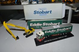 Eddie Stobart Rail Komatsu Excavator and a MAN Truck