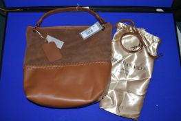 Christian Villa for Daniel Suede & Leather Hobo Bag with Villa Stitch Detail