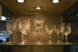 Cut Glass Lead Crystal Wine Glasses