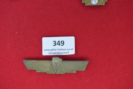 Pressed Metal Hitler Youth Commemorative Badge – A winged rectangular pressed metal badge