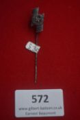 Hitlerjugend (HJ) membership stickpin, enamelled diamond with swastika, reverse Ges. Gesch.