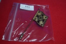 Enamelled Flag-Shaped Badge with Eagle & Wreath Design – A scarce enamelled flag-form badge with