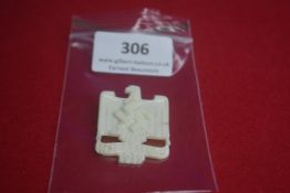 Porcelain Badge “NS EL BREMEN 1939” – A small white porcelain badge moulded with eagle and