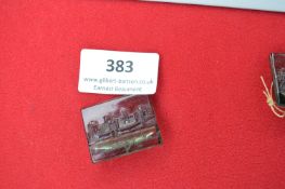 Glass Souvenir Plaque of Nürnberg Castle – A rectangular brown-toned glass plaque finely moulded