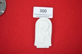 Porcelain Commemorative Badge “Breslau 1934” – A white ceramic badge in arched form depicting