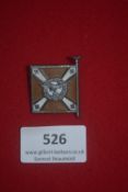 WHW miniature flag badge in the form of a standard for Nachrichten (signals) troops, enamelled in