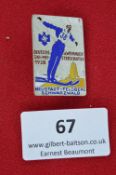 A German Third Reich Sports Badge, large rectangular pressed alloy and enamel issue for the Deutsche