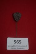 WHW stickpin badge in the form of a bunch of grapes with leaf, darkened finish.