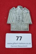 A German Third Reich Gautag Badge, aluminium issue for Gautag Kurmark, Guben, 1–2 Juni 1935, with