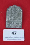 Third Reich tinnie badge, rectangular grey alloy issue for Kreistag Odenbach 1933, featuring an