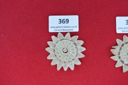 German Edelweiss Cloth Brooch – A hand-made lace rosette in the form of an Edelweiss flower, mounted