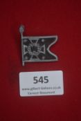 WHW miniature flag badge in the form of a Pioniere Mot. standard, enamelled in black, white and