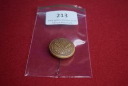 German Agricultural Day Badge – circular pin-back badge dated Erntedank 1937, decorated with ears of