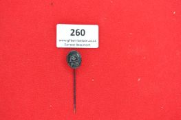 Black Wound Badge Stickpin – 3rd Class – A miniature oval stickpin version of the 3rd Class Wound