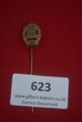 German DRL sports badge in miniature stickpin form, gilt finish, reverse marked.